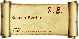 Kapros Evelin névjegykártya