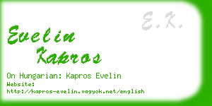 evelin kapros business card